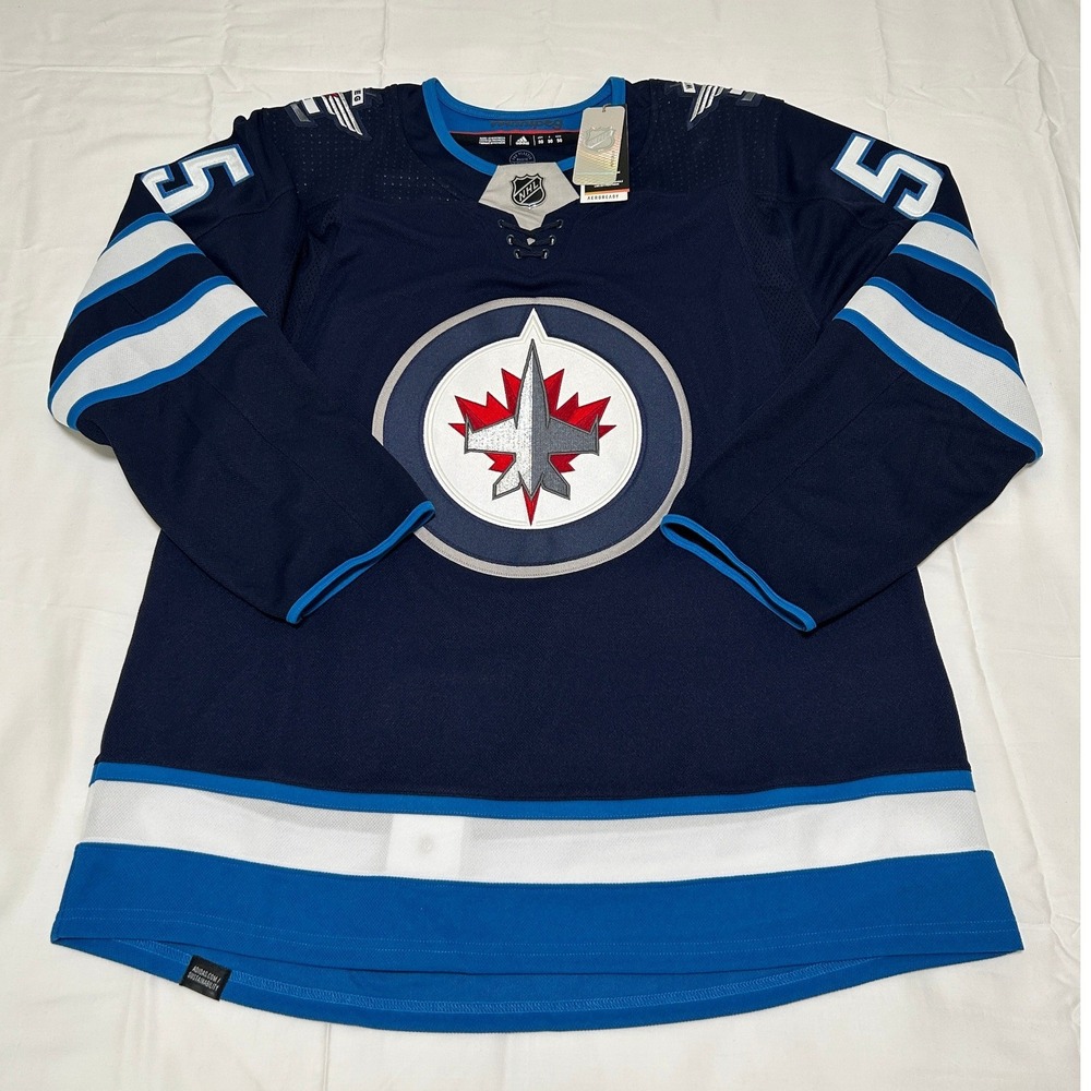 Adidas Winnipeg Jets Mark Scheifele 55 Authentic NHL Jersey Navy Mens 50 New